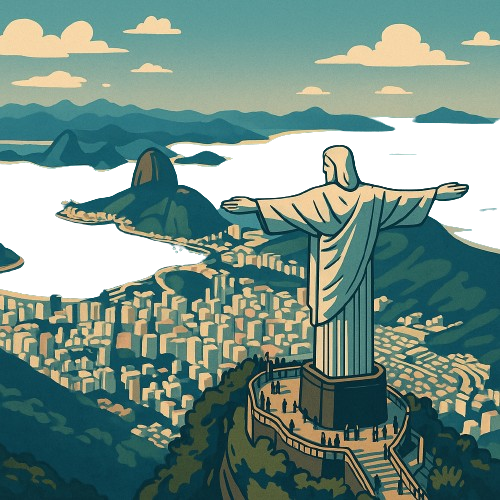 Ilustração do Cristo Redentor representando o Rio de Janeiro